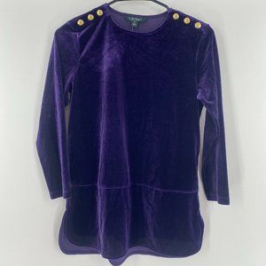 LAUREN Ralph Lauren VELVET Tunic Top 3/4 Sleeve